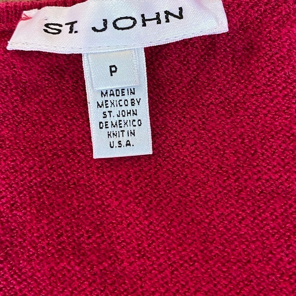 St. John Santana Knit Wool Blend Scoop Neck Fuschia Pink Tank Top Size Small - Picture 7 of 7